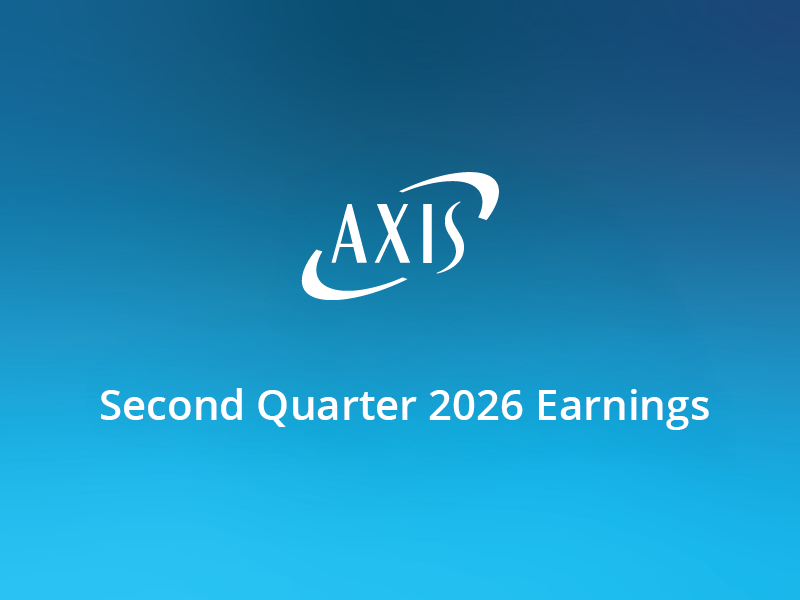 Image for AXIS announces Q2 earnings results